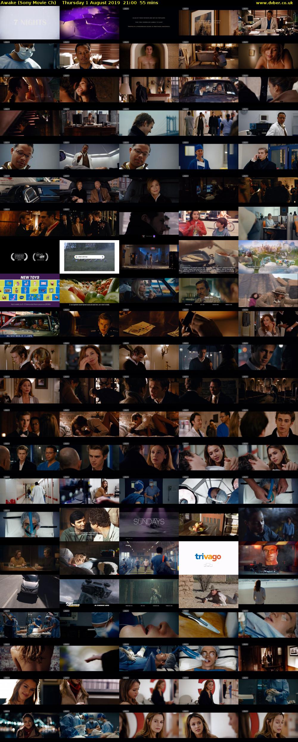 Awake (Sony Movie Ch) Thursday 1 August 2019 21:00 - 21:55