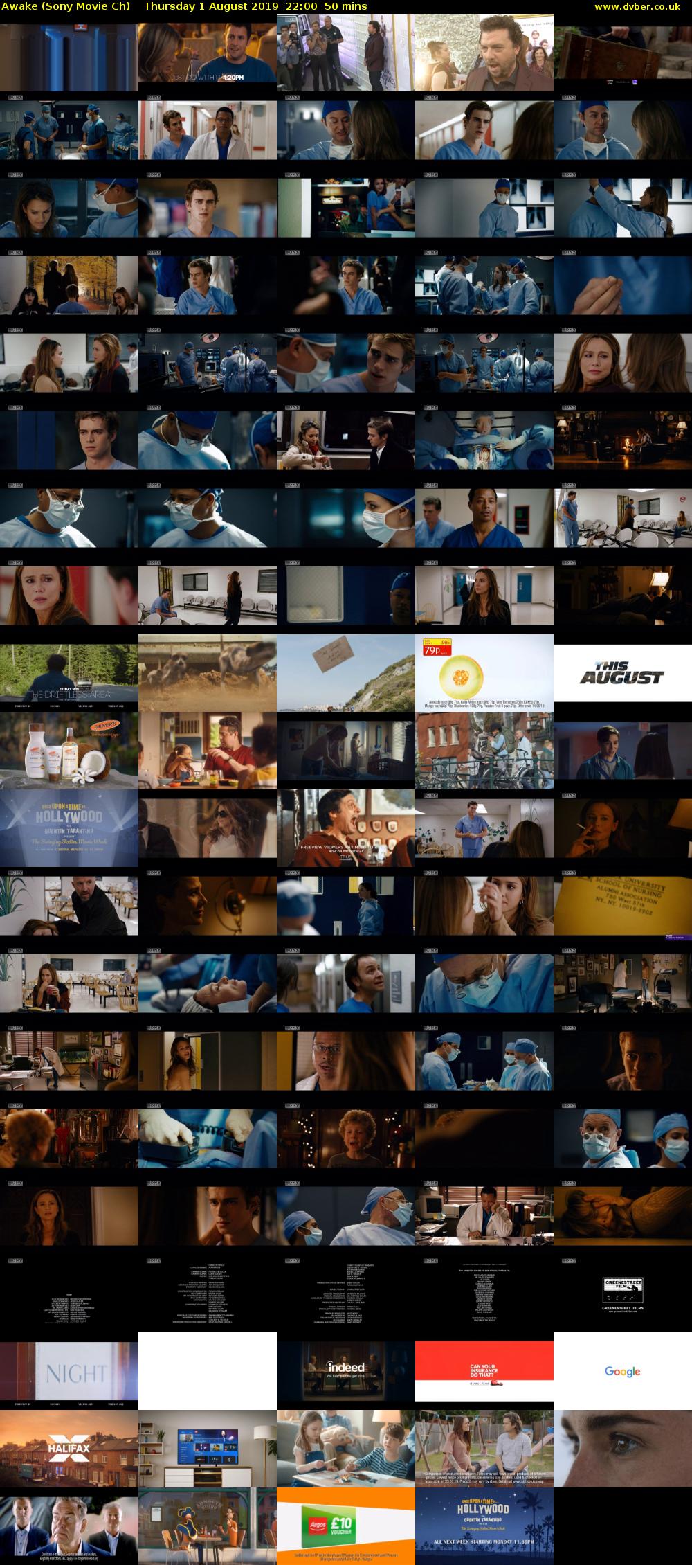 Awake (Sony Movie Ch) Thursday 1 August 2019 22:00 - 22:50