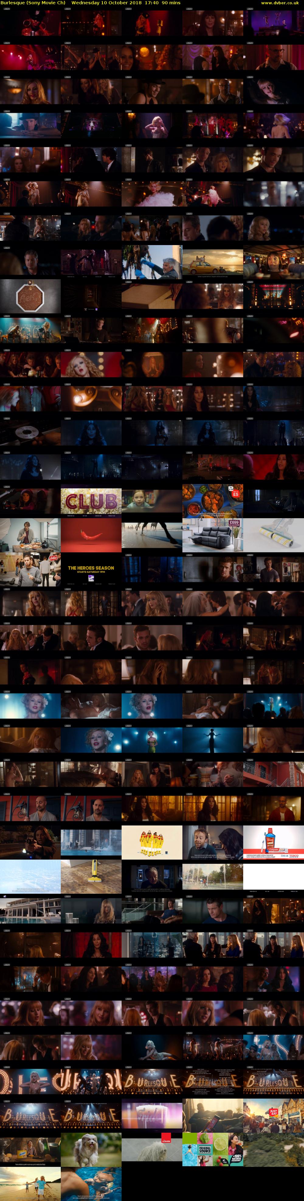 Burlesque (Sony Movie Ch) Wednesday 10 October 2018 17:40 - 19:10