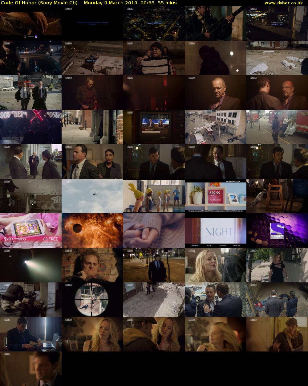 Code Of Honor (Sony Movie Ch) Monday 4 March 2019 00:55 - 01:50