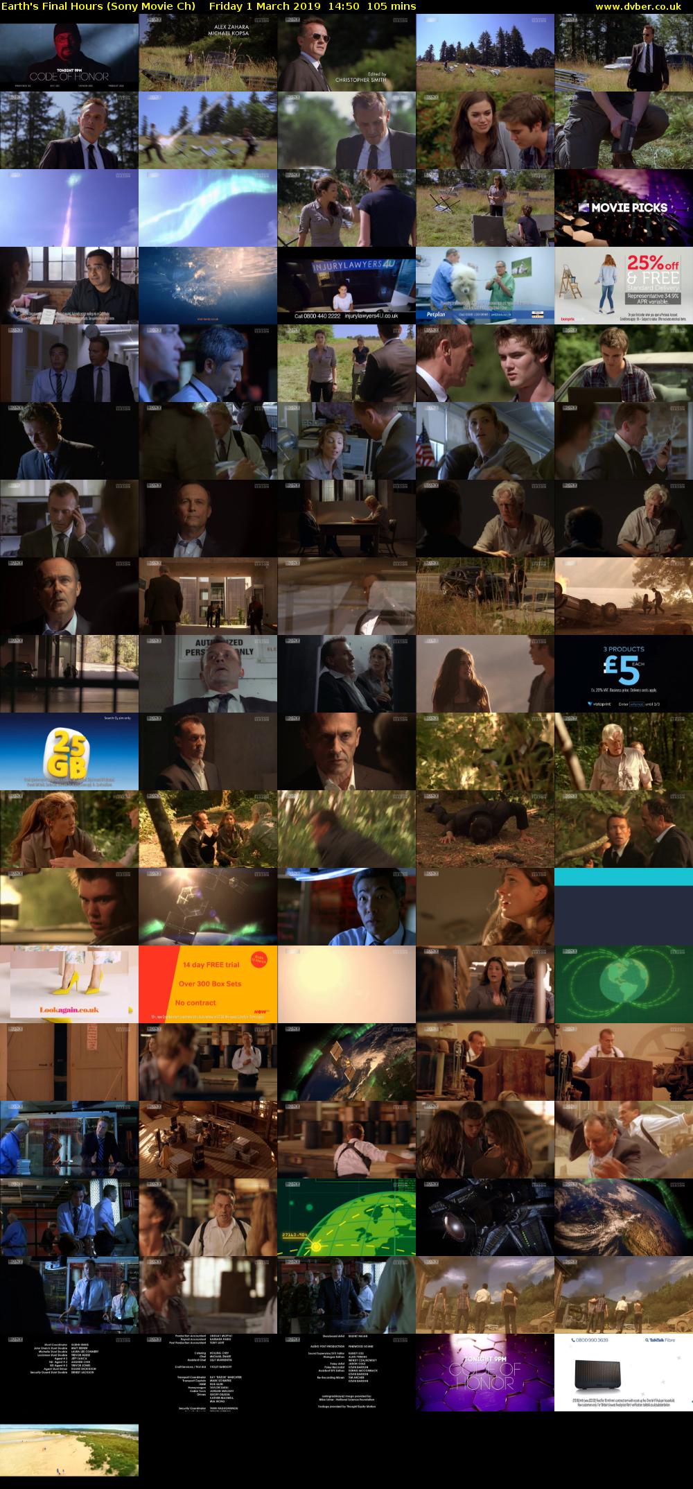 Earth's Final Hours (Sony Movie Ch) Friday 1 March 2019 14:50 - 16:35