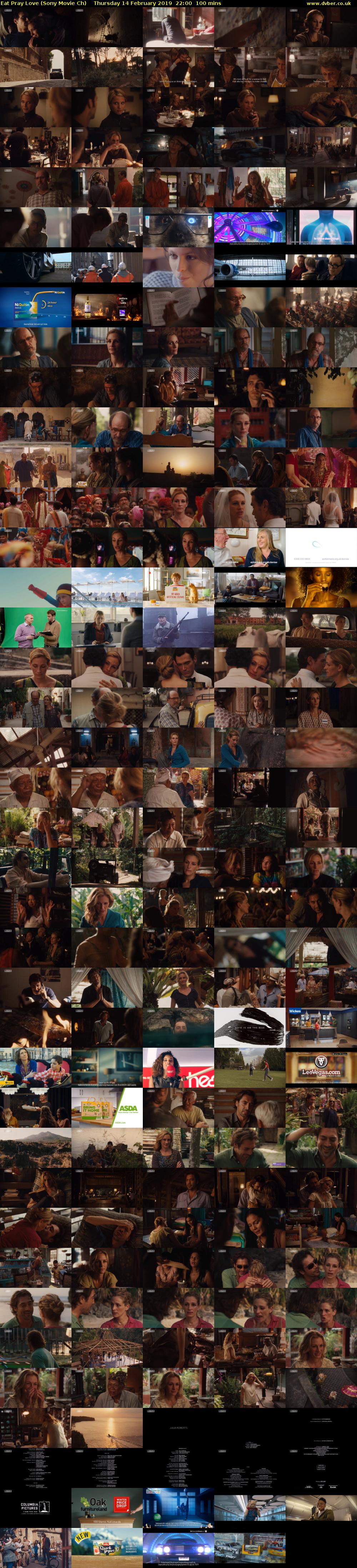 Eat Pray Love (Sony Movie Ch) Thursday 14 February 2019 22:00 - 23:40