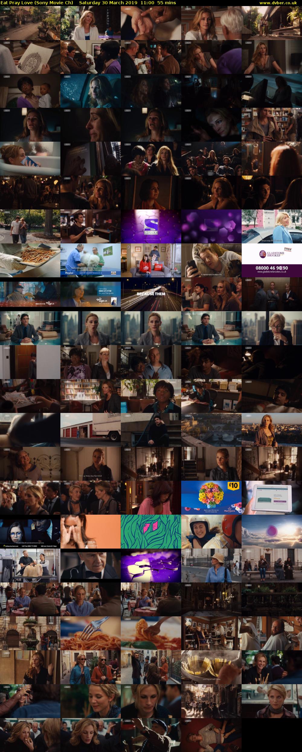 Eat Pray Love (Sony Movie Ch) Saturday 30 March 2019 11:00 - 11:55