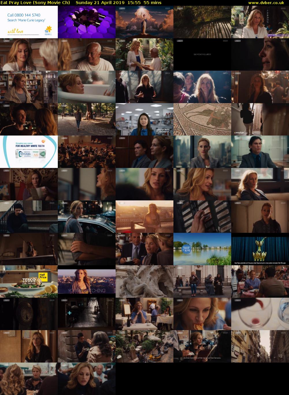 Eat Pray Love (Sony Movie Ch) Sunday 21 April 2019 15:55 - 16:50