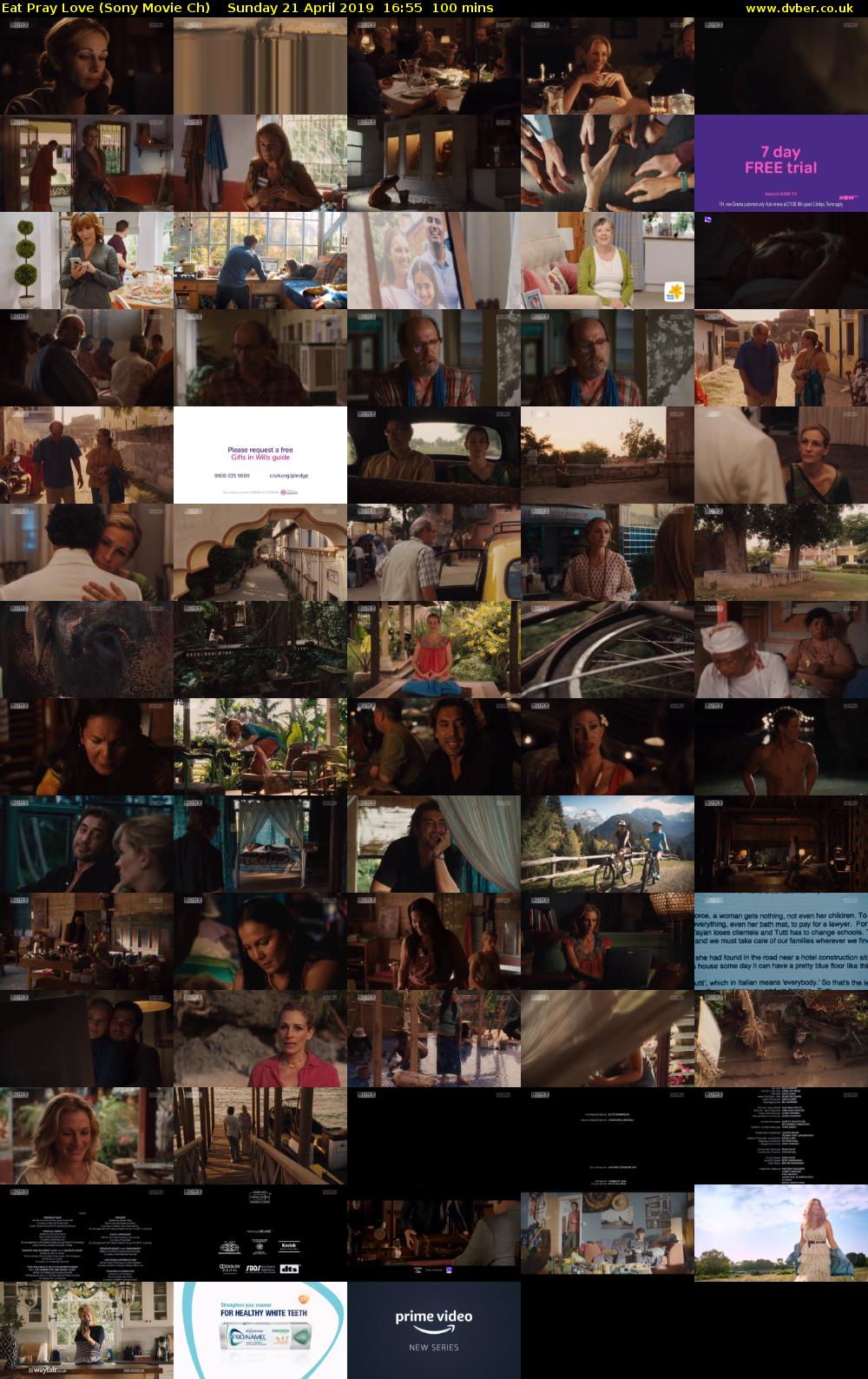Eat Pray Love (Sony Movie Ch) Sunday 21 April 2019 16:55 - 18:35