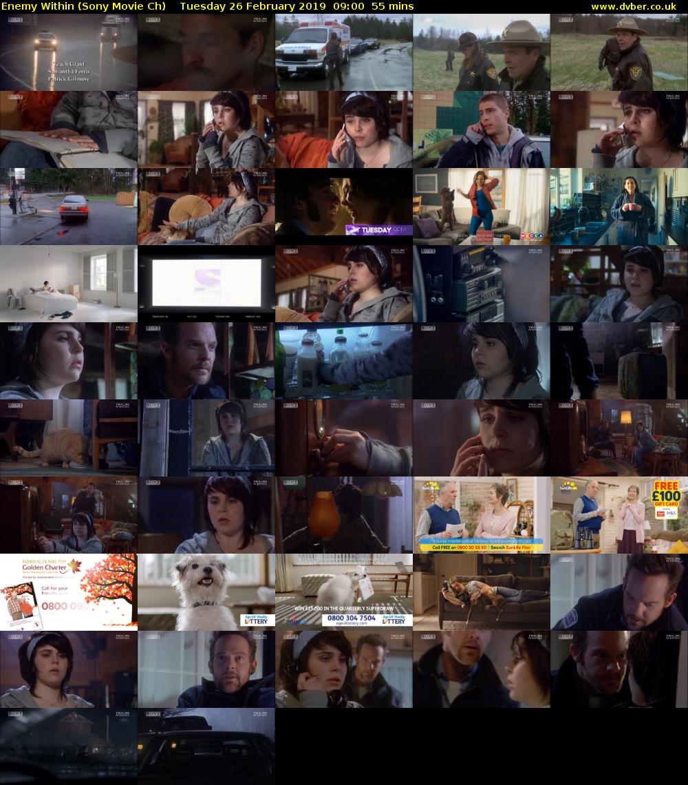 Enemy Within (Sony Movie Ch) Tuesday 26 February 2019 09:00 - 09:55