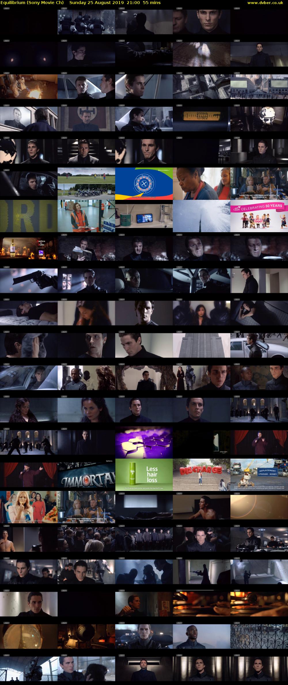 Equilibrium (Sony Movie Ch) Sunday 25 August 2019 21:00 - 21:55