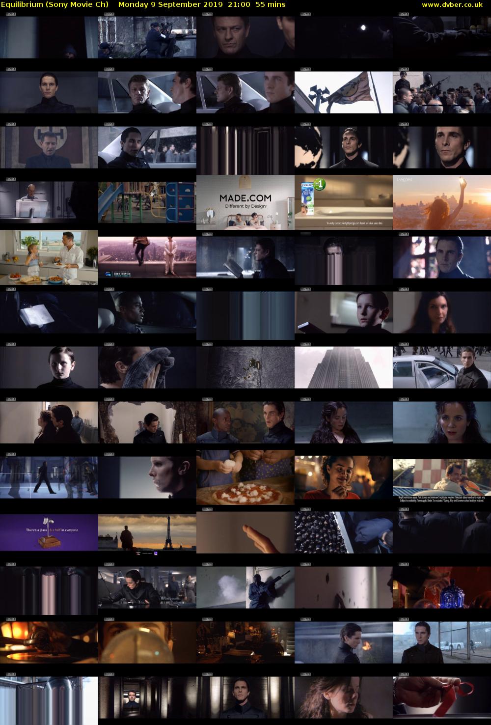 Equilibrium (Sony Movie Ch) Monday 9 September 2019 21:00 - 21:55