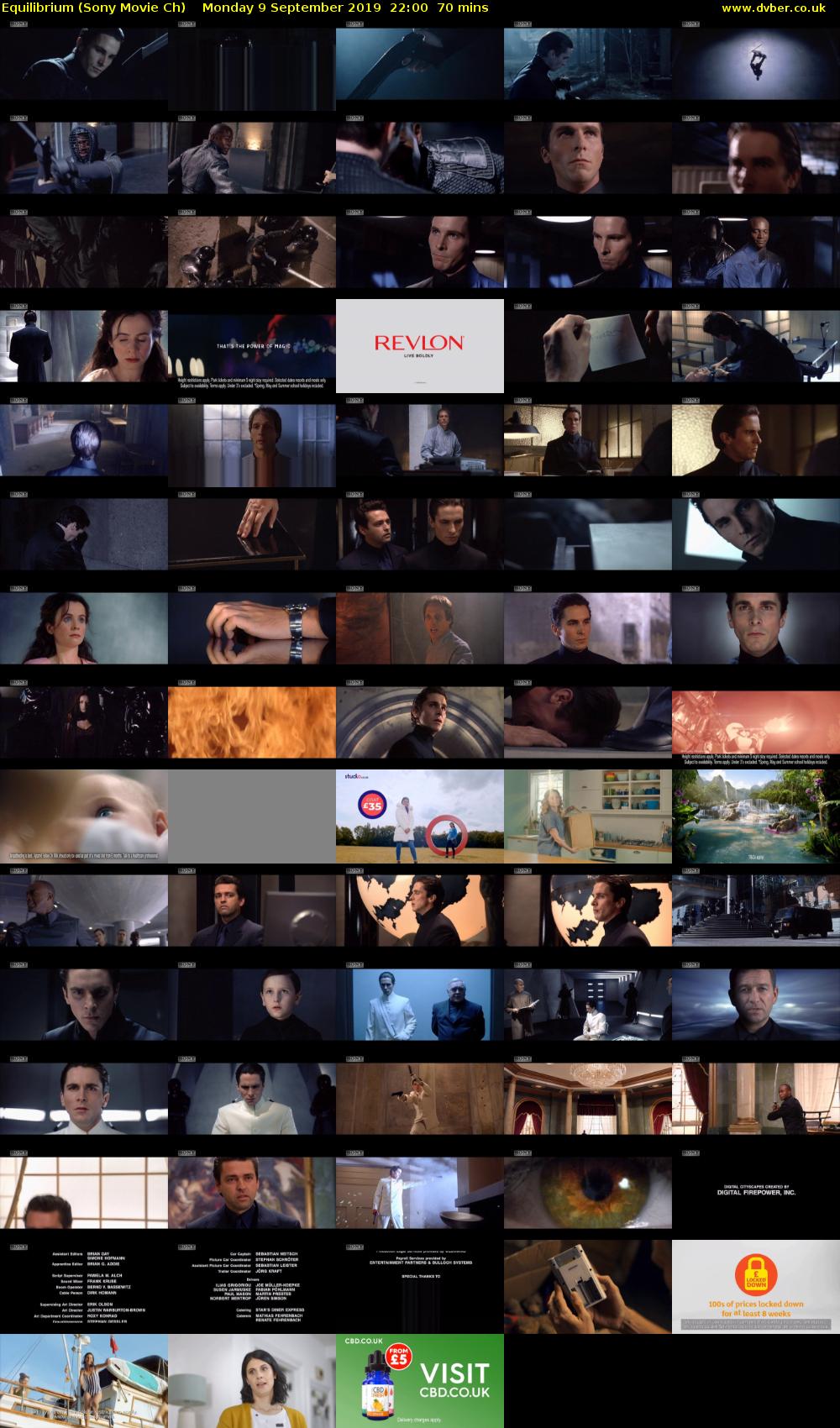 Equilibrium (Sony Movie Ch) Monday 9 September 2019 22:00 - 23:10