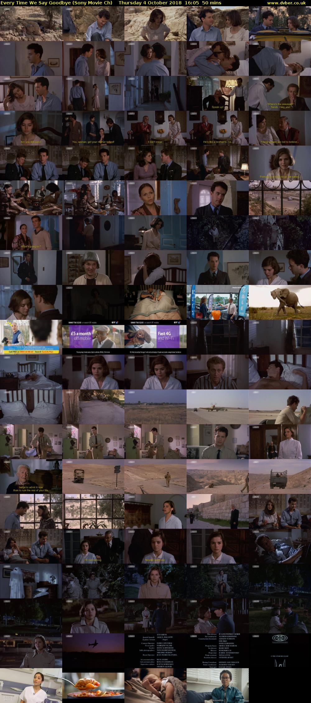 Every Time We Say Goodbye (Sony Movie Ch) Thursday 4 October 2018 16:05 - 16:55