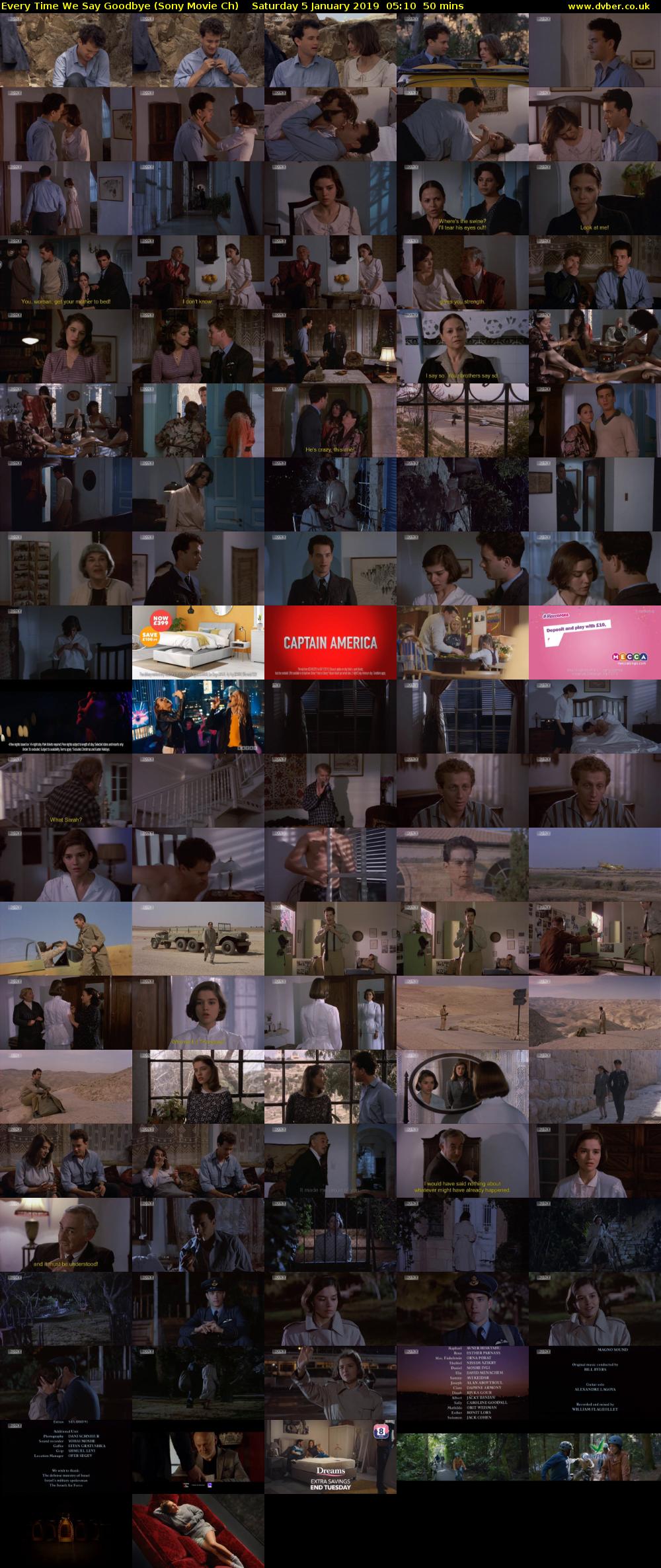 Every Time We Say Goodbye (Sony Movie Ch) Saturday 5 January 2019 05:10 - 06:00