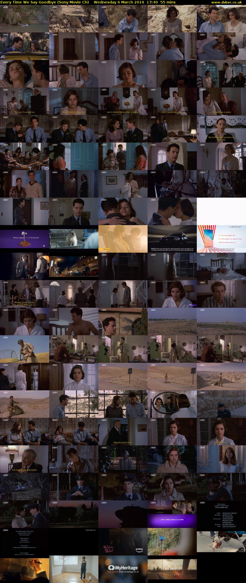 Every Time We Say Goodbye (Sony Movie Ch) Wednesday 6 March 2019 17:40 - 18:35