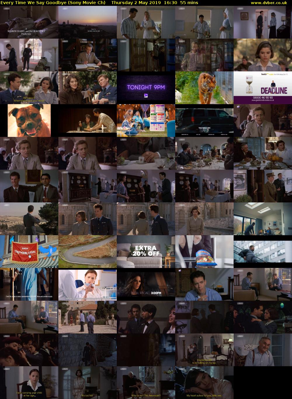 Every Time We Say Goodbye (Sony Movie Ch) Thursday 2 May 2019 16:30 - 17:25