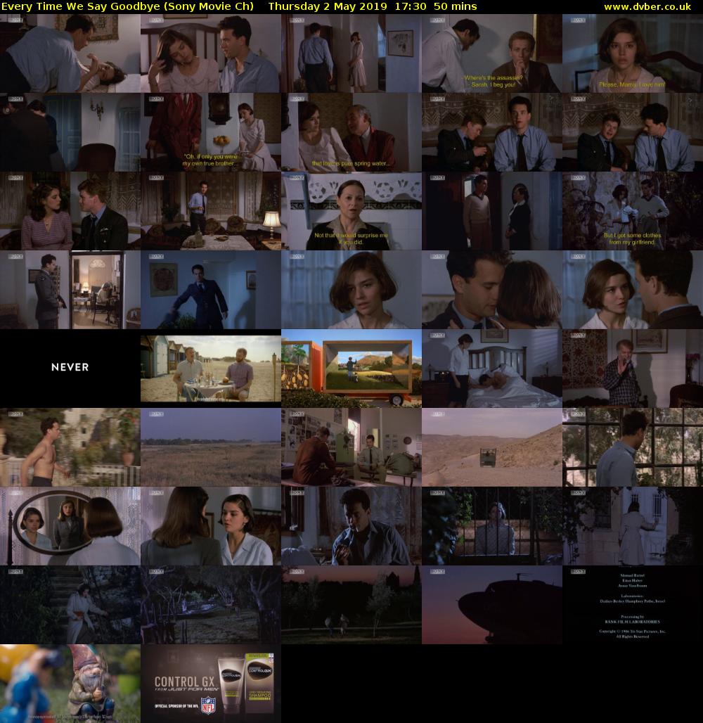 Every Time We Say Goodbye (Sony Movie Ch) Thursday 2 May 2019 17:30 - 18:20