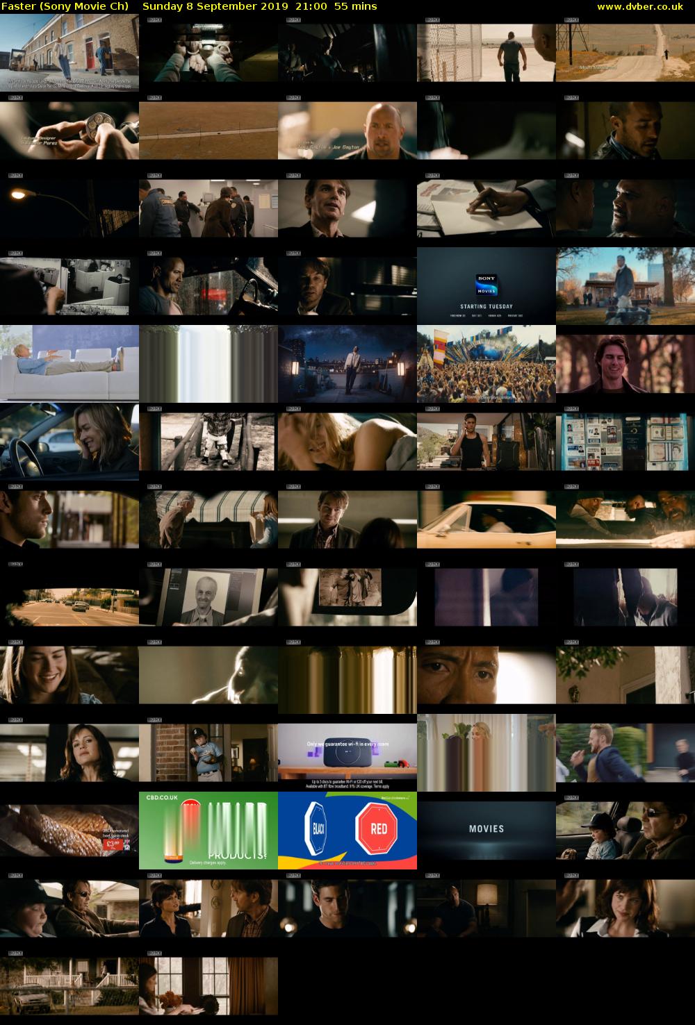 Faster (Sony Movie Ch) Sunday 8 September 2019 21:00 - 21:55