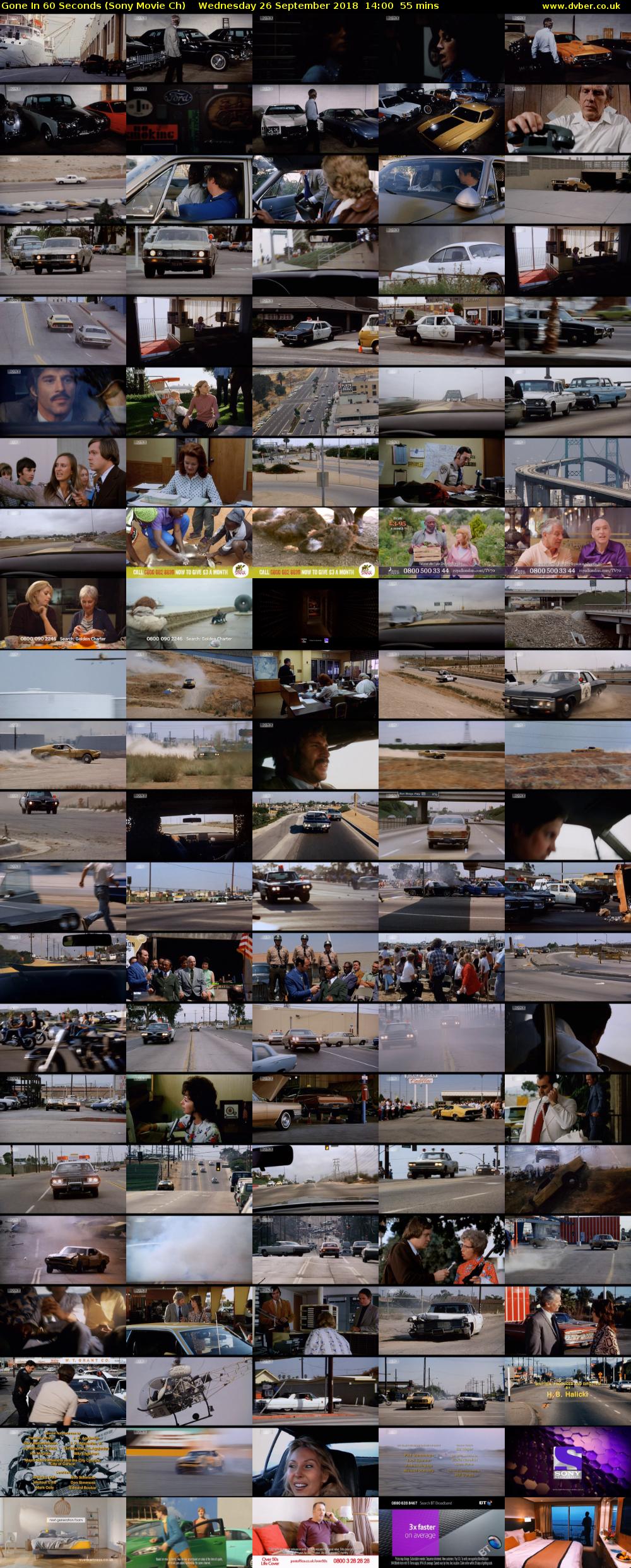 Gone In 60 Seconds (Sony Movie Ch) Wednesday 26 September 2018 14:00 - 14:55
