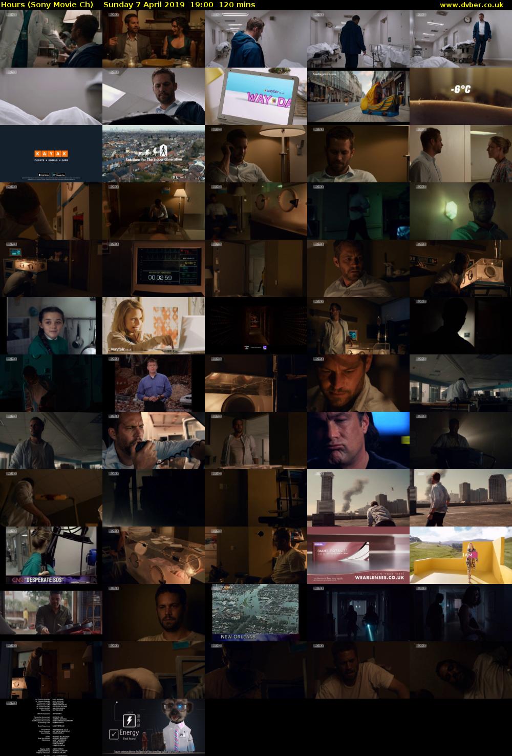 Hours (Sony Movie Ch) Sunday 7 April 2019 19:00 - 21:00