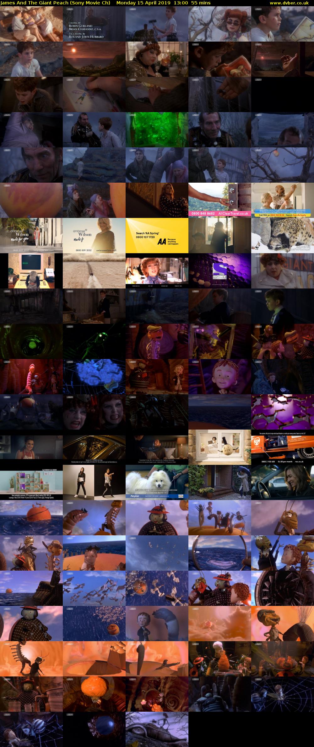 James And The Giant Peach (Sony Movie Ch) Monday 15 April 2019 13:00 - 13:55