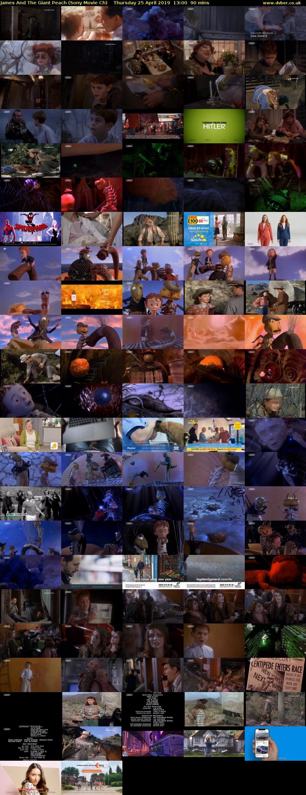 James And The Giant Peach (Sony Movie Ch) Thursday 25 April 2019 13:00 - 14:30