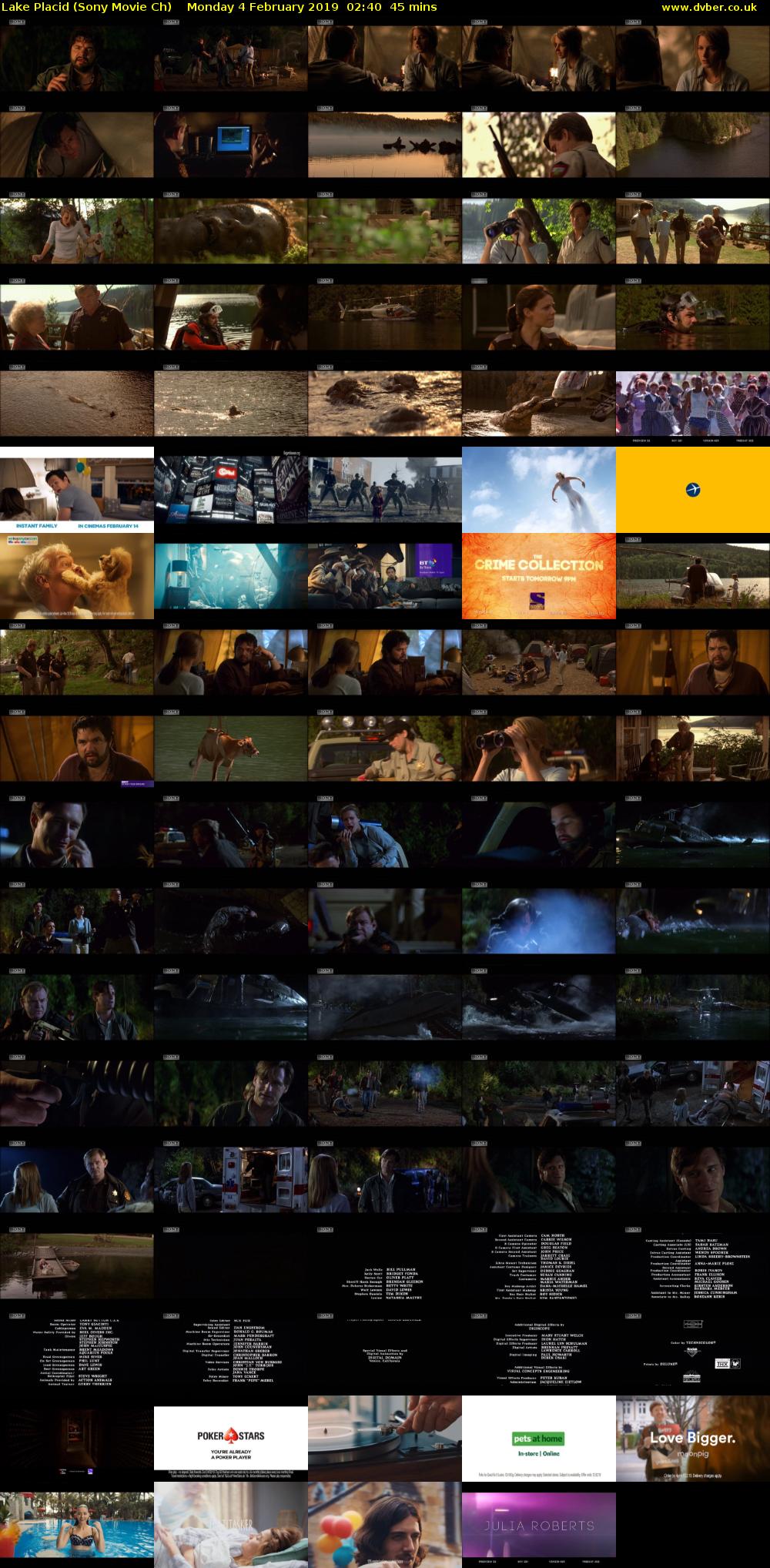 Lake Placid (Sony Movie Ch) Monday 4 February 2019 02:40 - 03:25