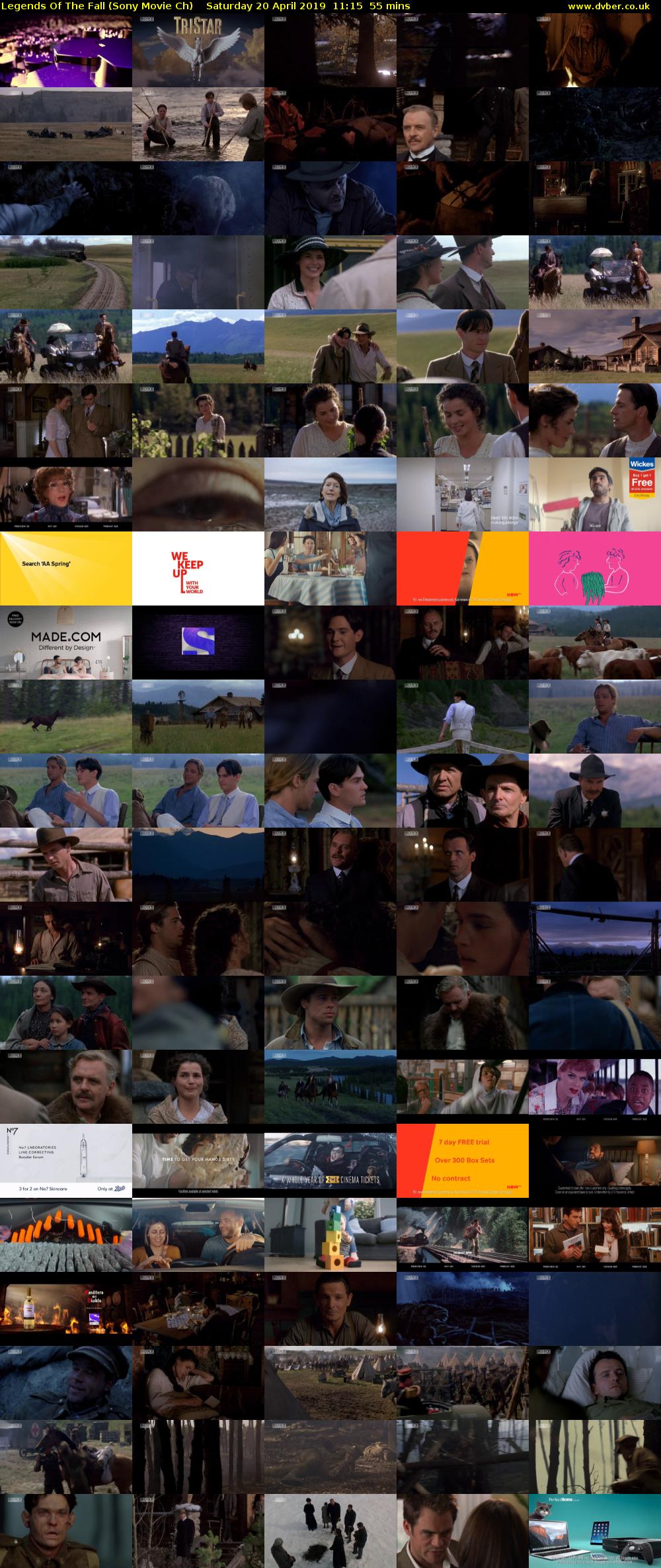 Legends Of The Fall (Sony Movie Ch) Saturday 20 April 2019 11:15 - 12:10