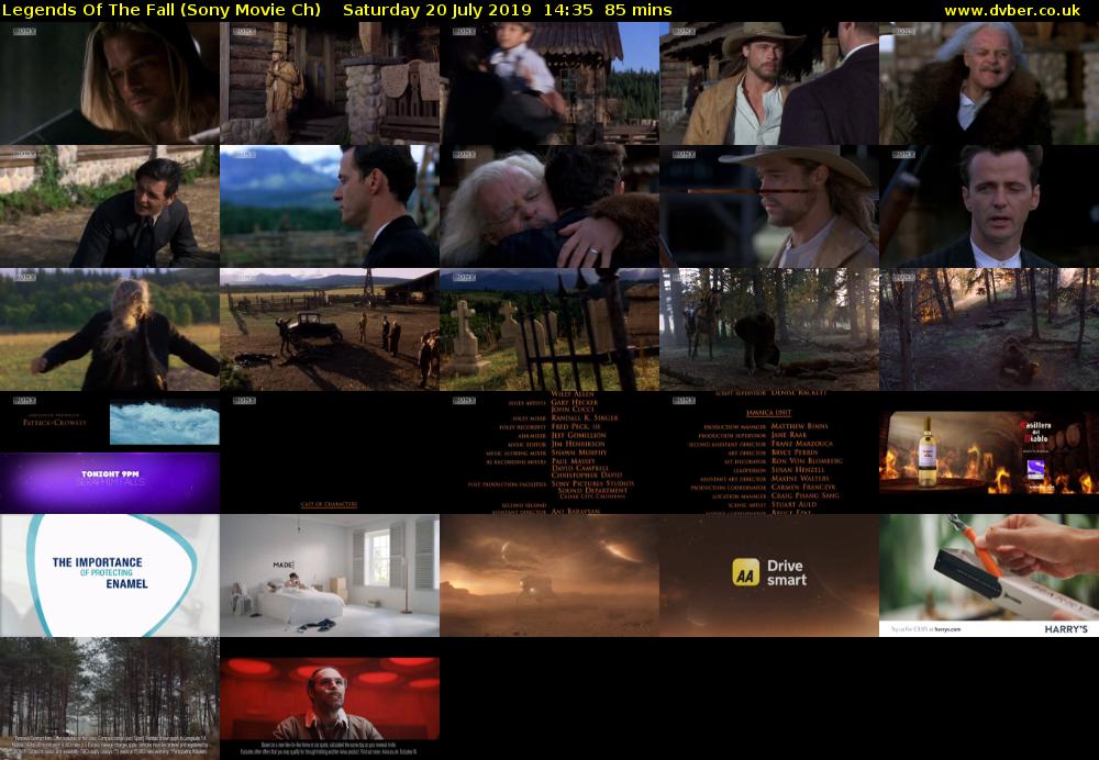 Legends Of The Fall (Sony Movie Ch) Saturday 20 July 2019 14:35 - 16:00