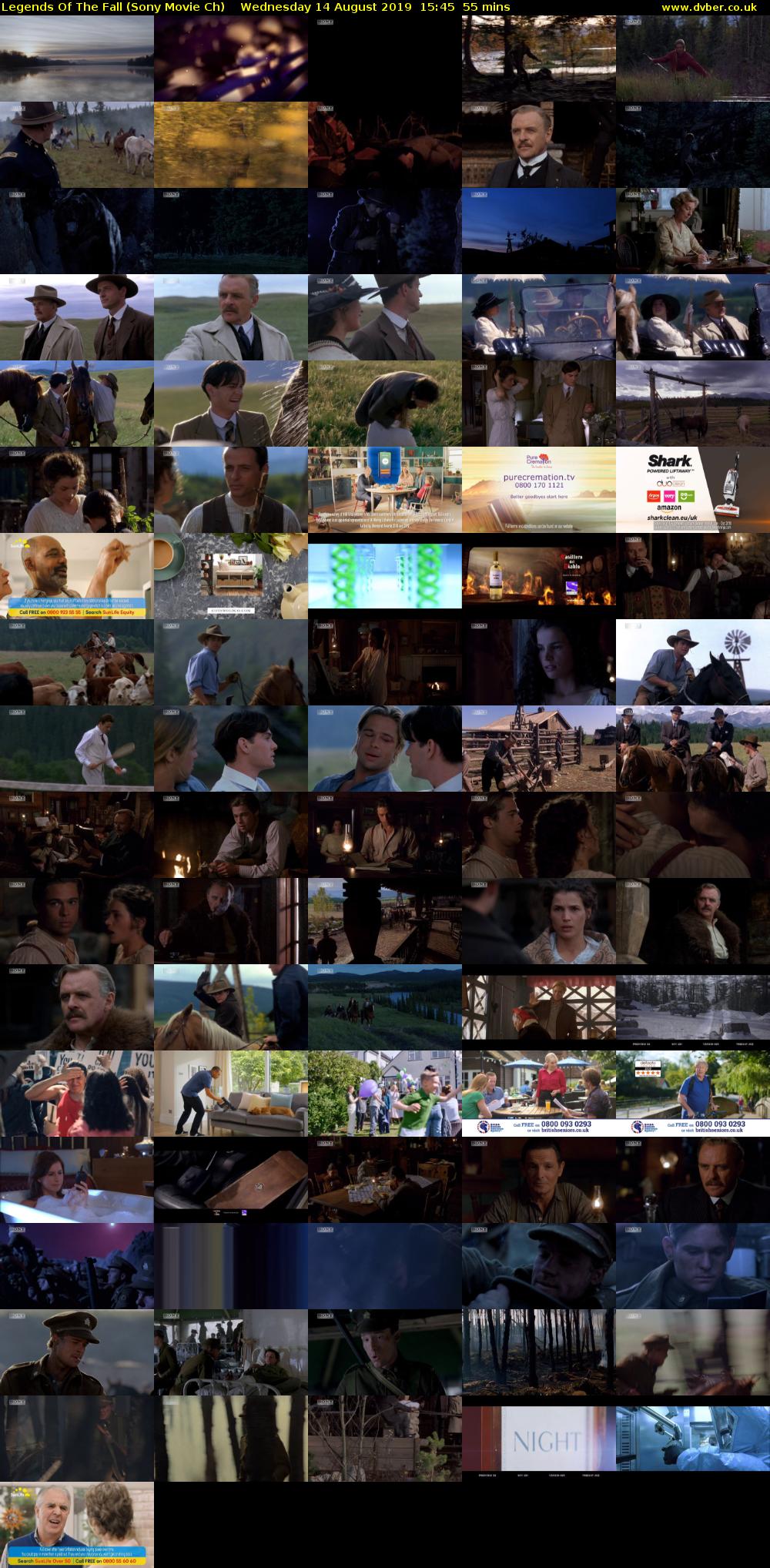 Legends Of The Fall (Sony Movie Ch) Wednesday 14 August 2019 15:45 - 16:40