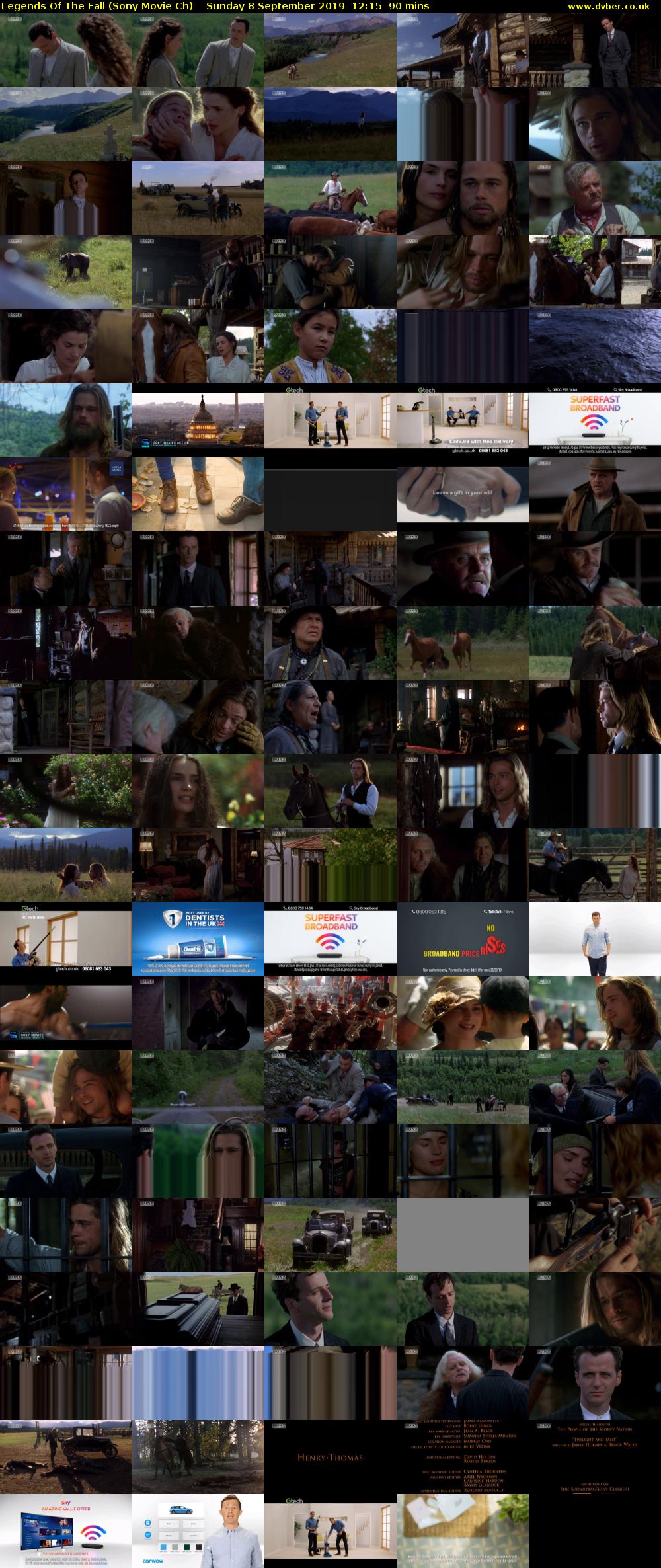 Legends Of The Fall (Sony Movie Ch) Sunday 8 September 2019 12:15 - 13:45