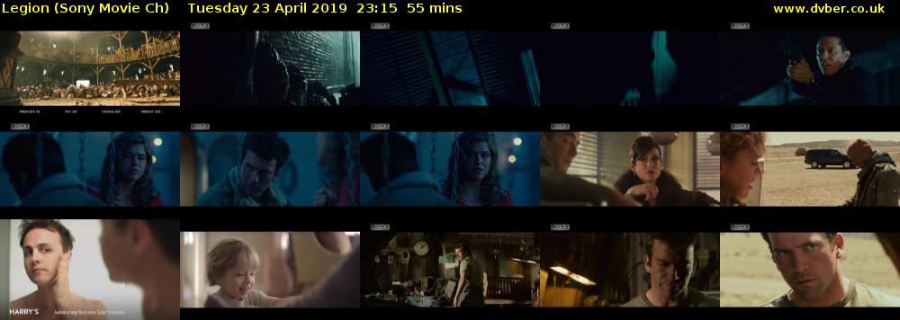 Legion (Sony Movie Ch) Tuesday 23 April 2019 23:15 - 00:10