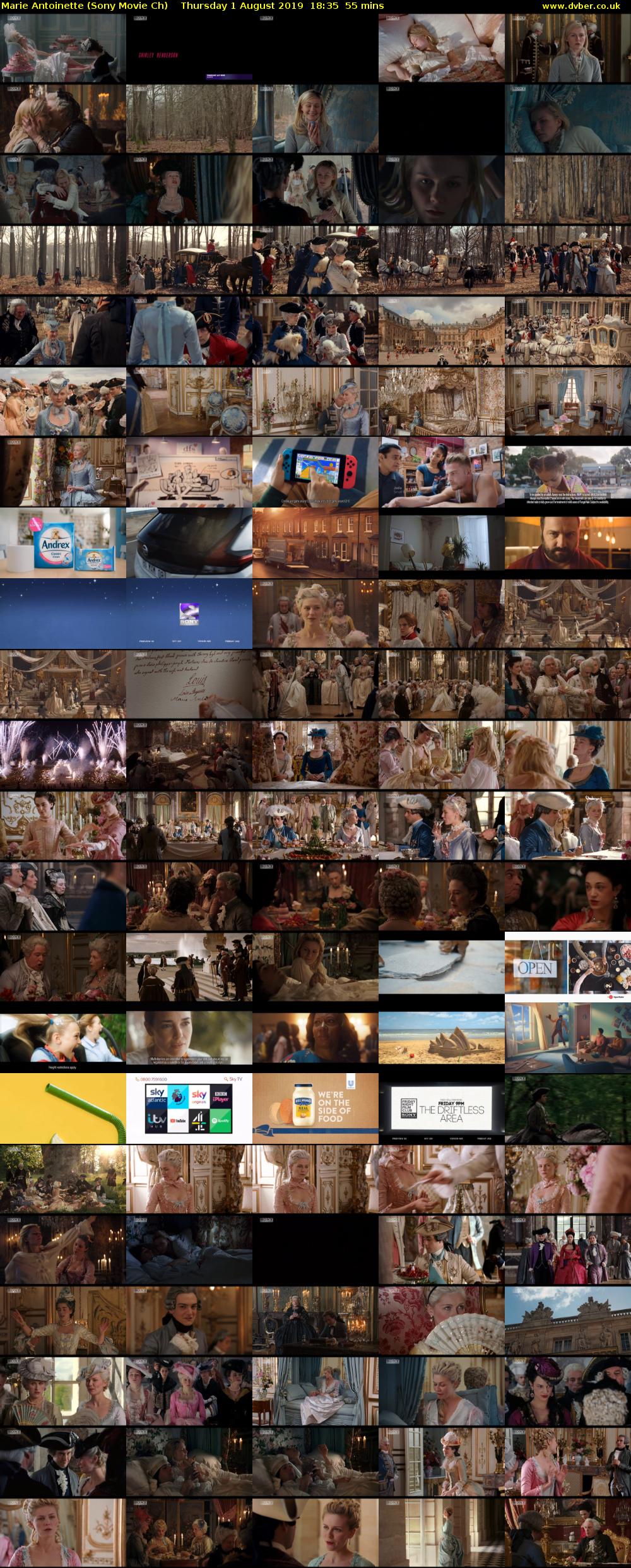Marie Antoinette (Sony Movie Ch) Thursday 1 August 2019 18:35 - 19:30