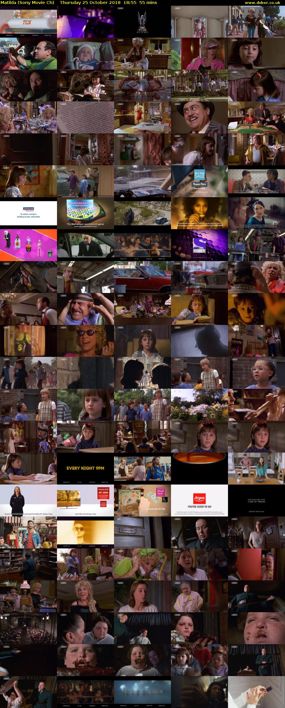 Matilda (Sony Movie Ch) Thursday 25 October 2018 18:55 - 19:50