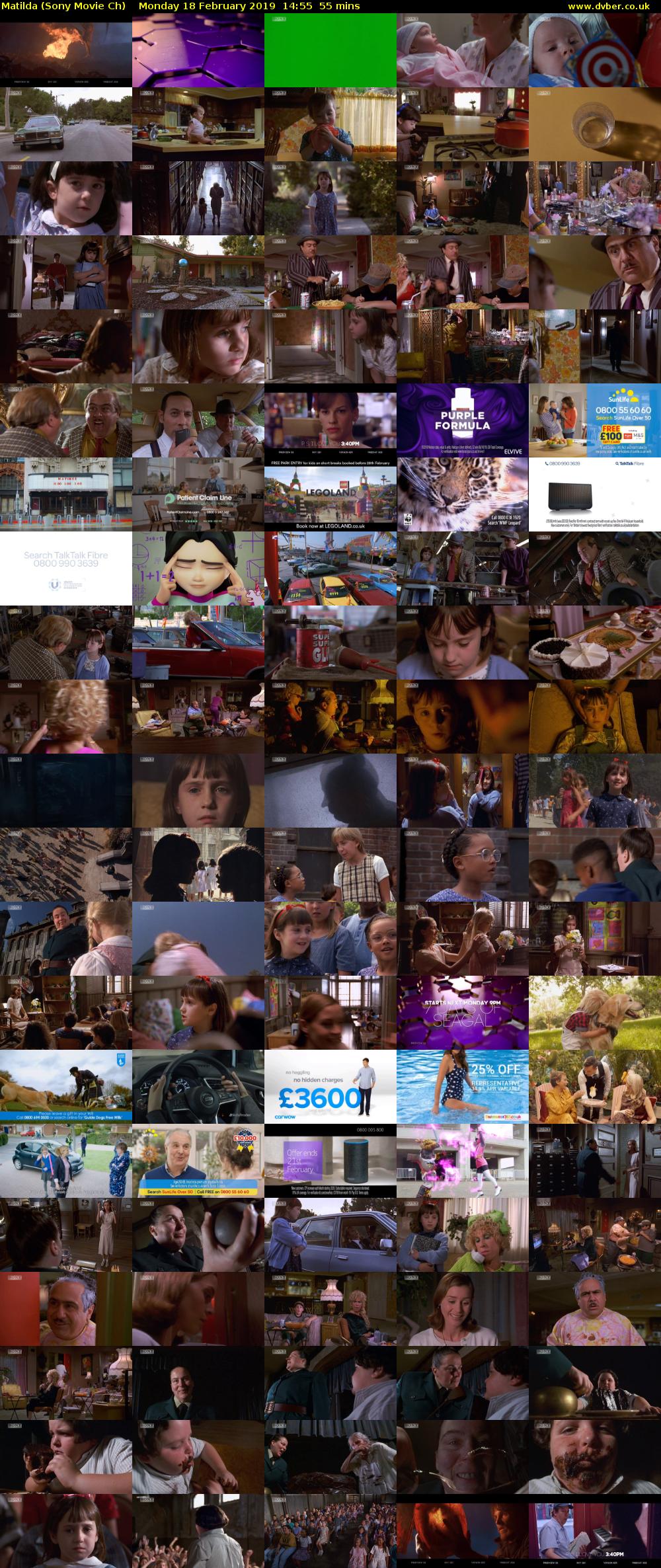 Matilda (Sony Movie Ch) Monday 18 February 2019 14:55 - 15:50