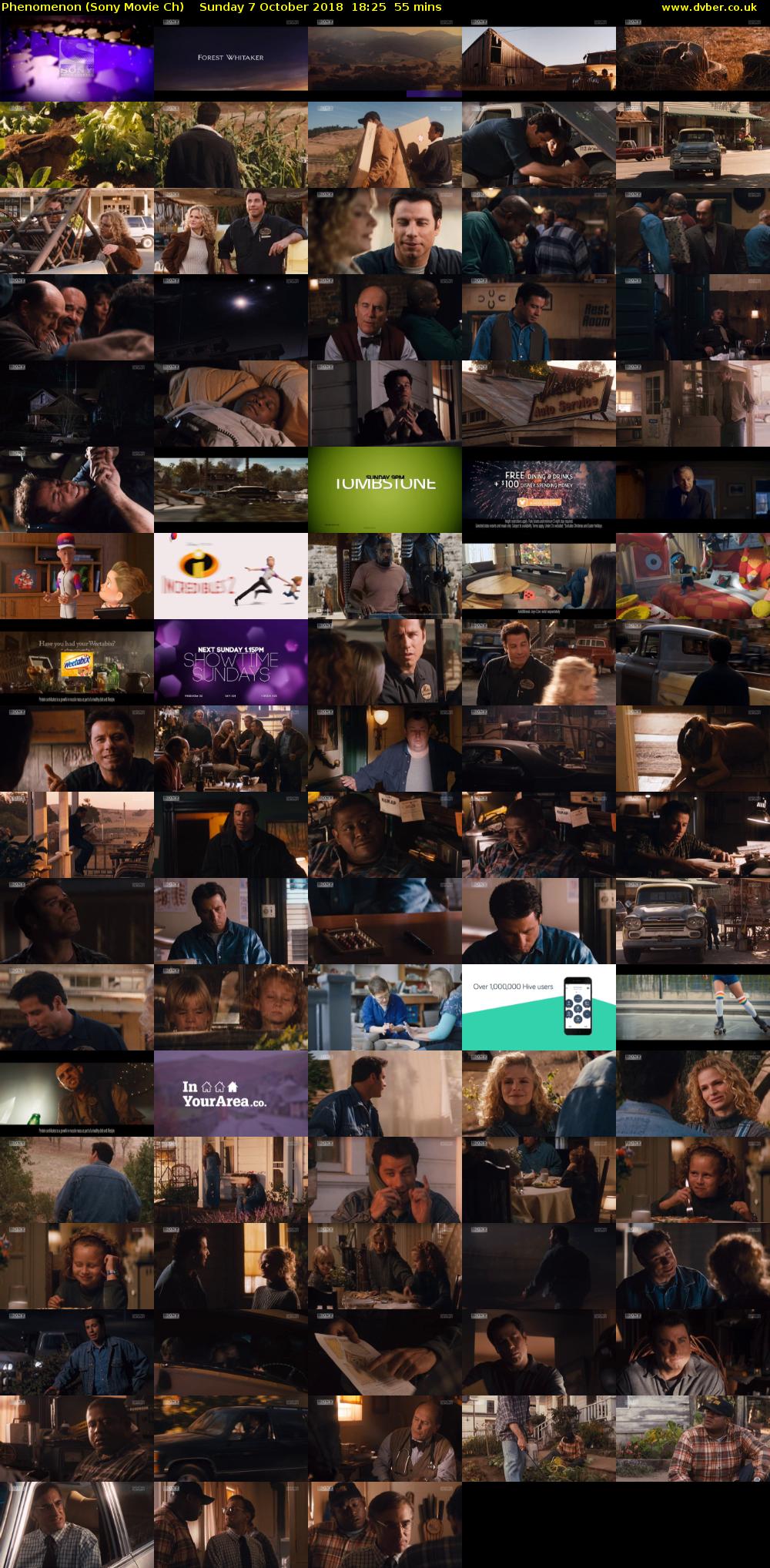 Phenomenon (Sony Movie Ch) Sunday 7 October 2018 18:25 - 19:20