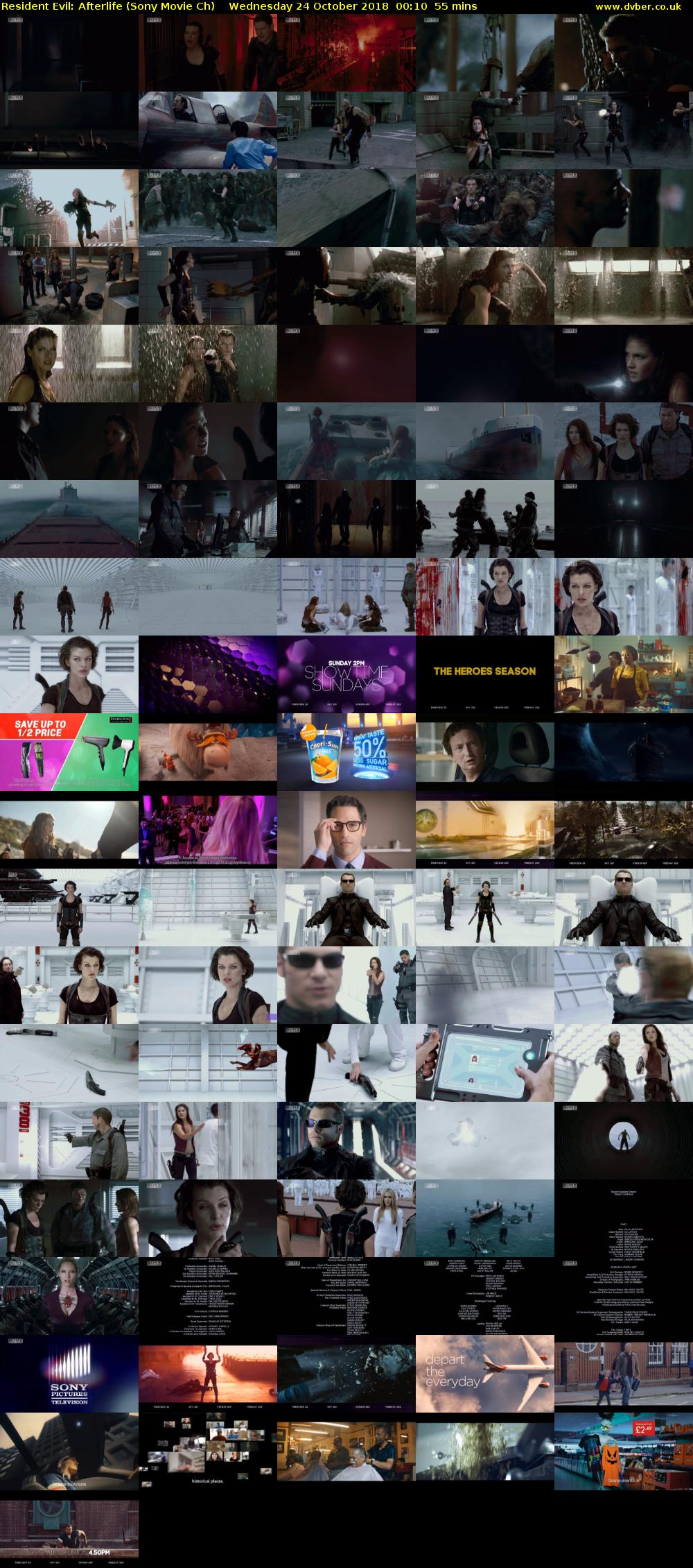 Resident Evil: Afterlife (Sony Movie Ch) Wednesday 24 October 2018 00:10 - 01:05