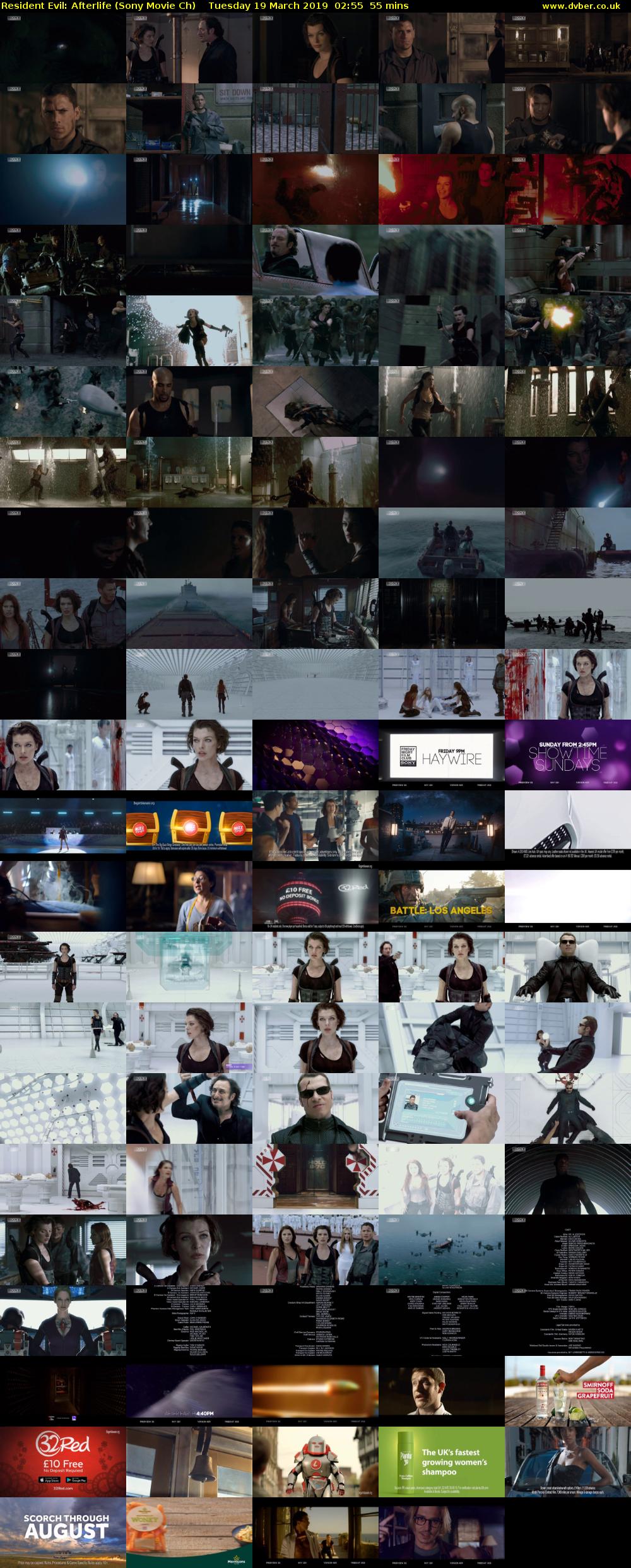 Resident Evil: Afterlife (Sony Movie Ch) Tuesday 19 March 2019 02:55 - 03:50