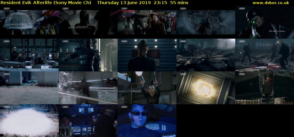 Resident Evil: Afterlife (Sony Movie Ch) Thursday 13 June 2019 23:15 - 00:10