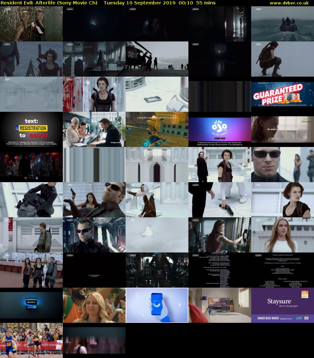 Resident Evil: Afterlife (Sony Movie Ch) Tuesday 10 September 2019 00:10 - 01:05