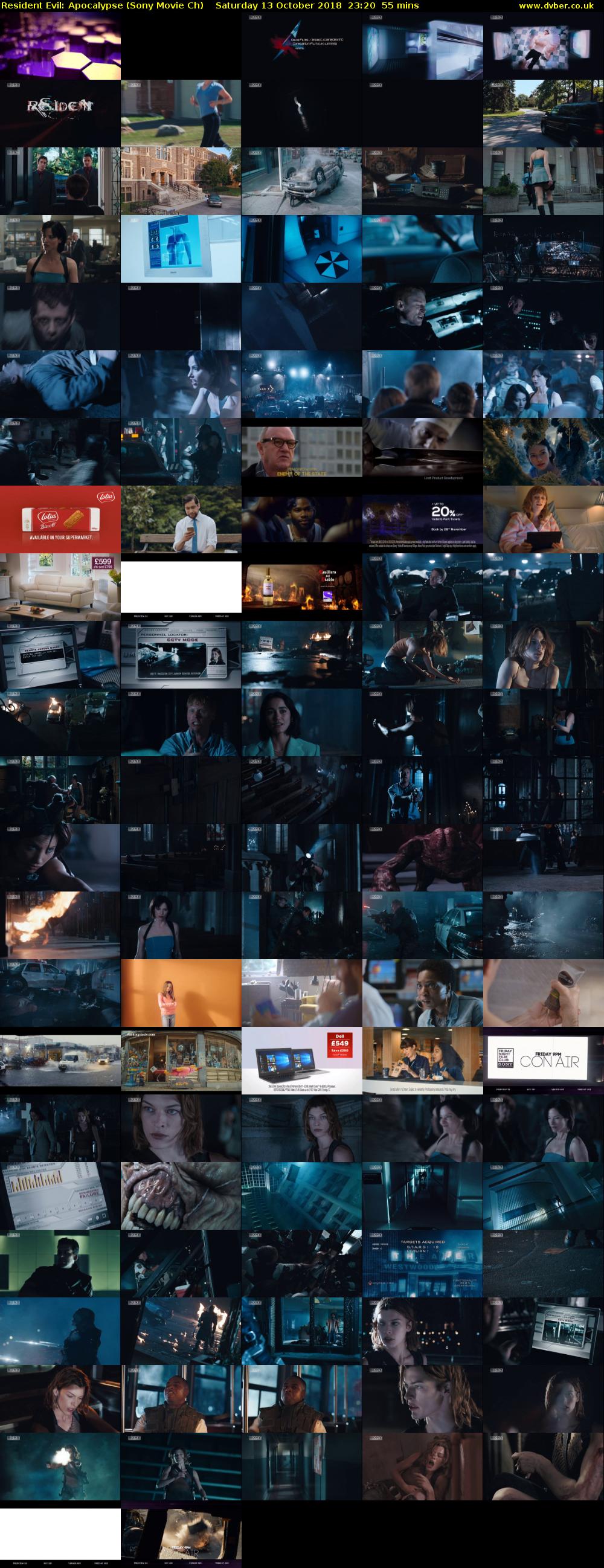 Resident Evil: Apocalypse (Sony Movie Ch) Saturday 13 October 2018 23:20 - 00:15