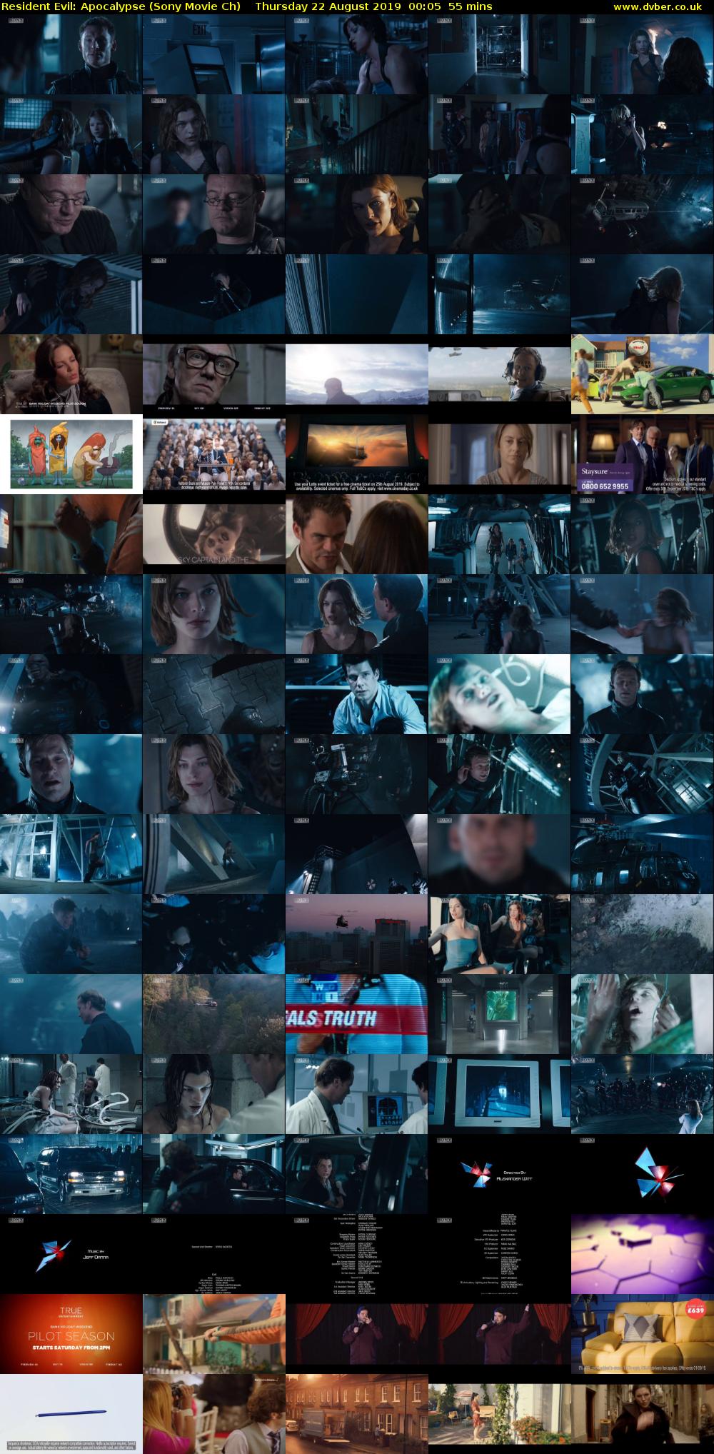 Resident Evil: Apocalypse (Sony Movie Ch) Thursday 22 August 2019 00:05 - 01:00