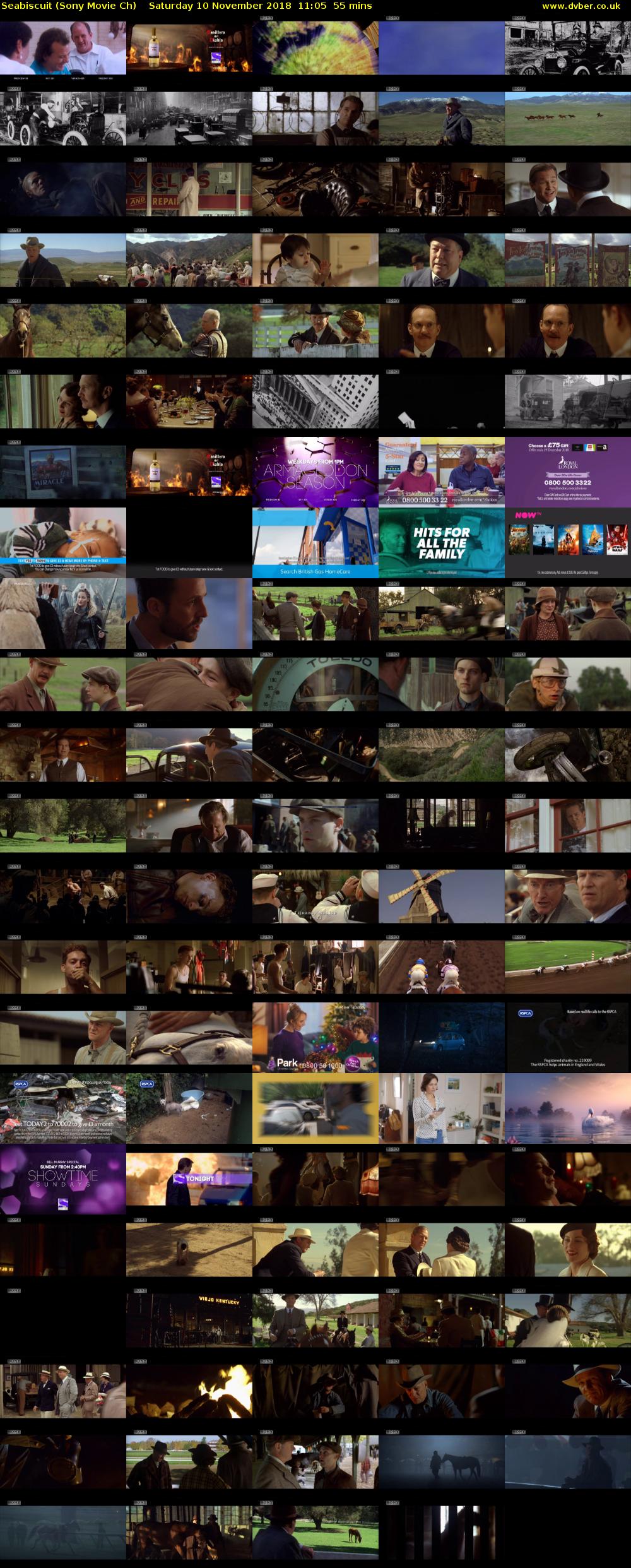 Seabiscuit (Sony Movie Ch) Saturday 10 November 2018 11:05 - 12:00
