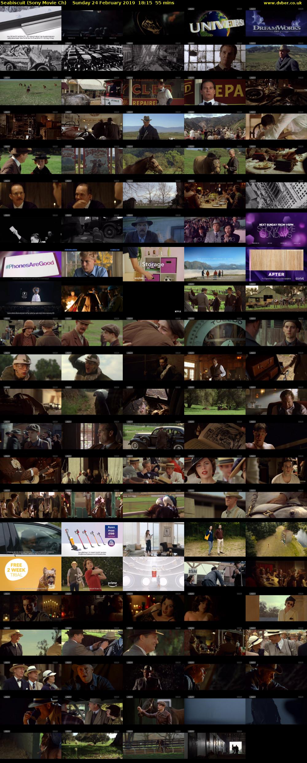 Seabiscuit (Sony Movie Ch) Sunday 24 February 2019 18:15 - 19:10