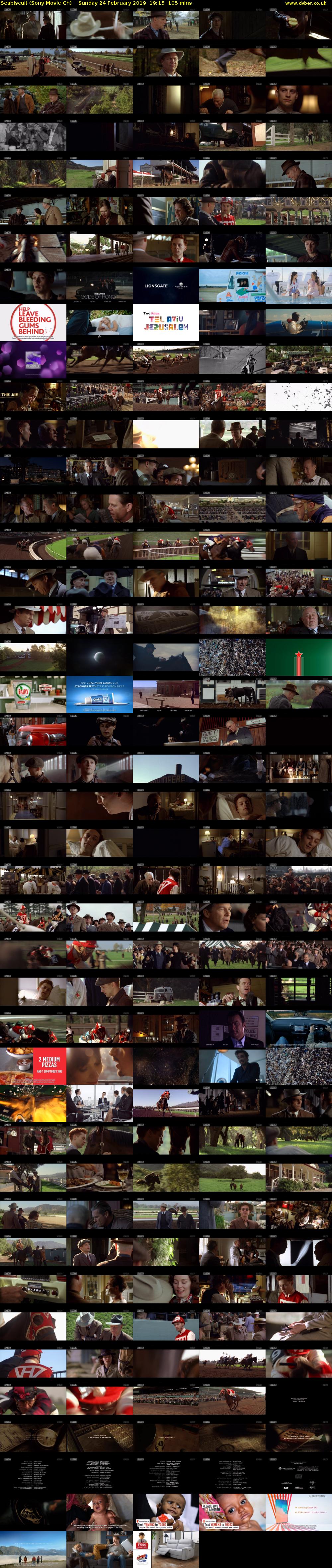 Seabiscuit (Sony Movie Ch) Sunday 24 February 2019 19:15 - 21:00