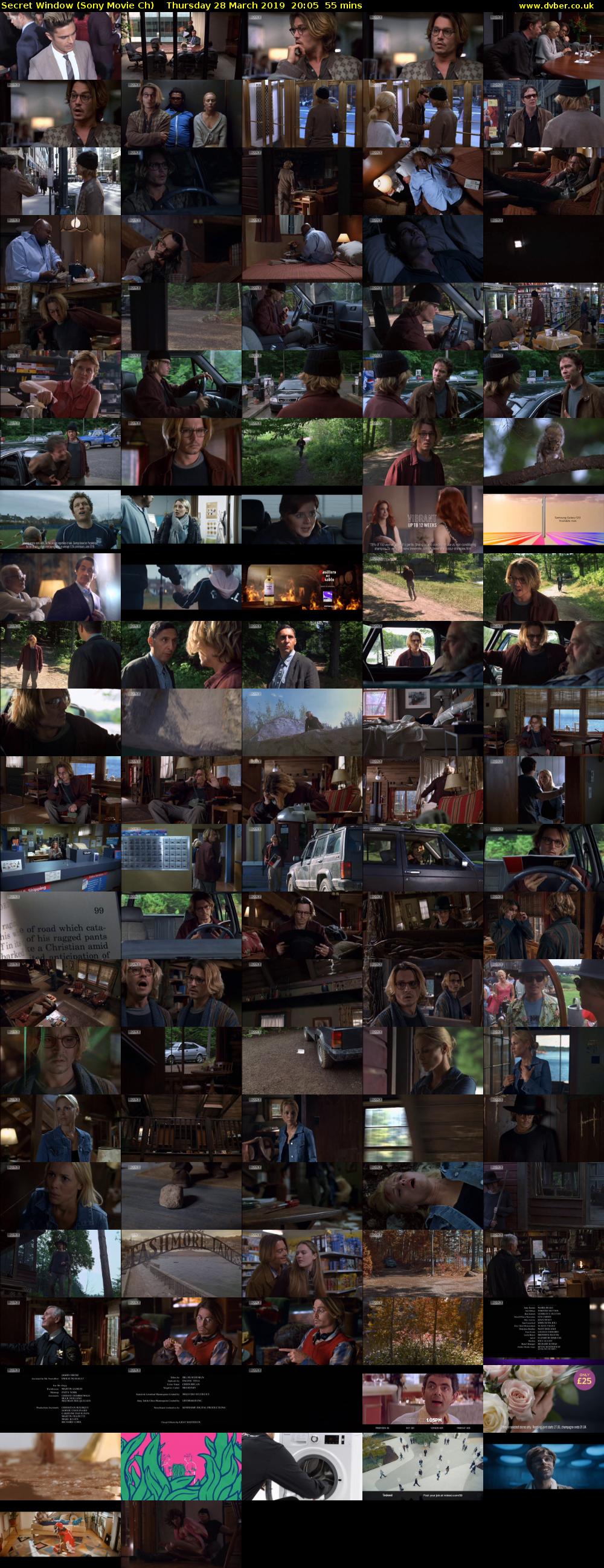 Secret Window (Sony Movie Ch) Thursday 28 March 2019 20:05 - 21:00