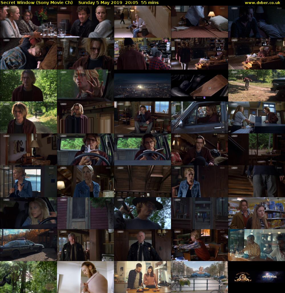 Secret Window (Sony Movie Ch) Sunday 5 May 2019 20:05 - 21:00