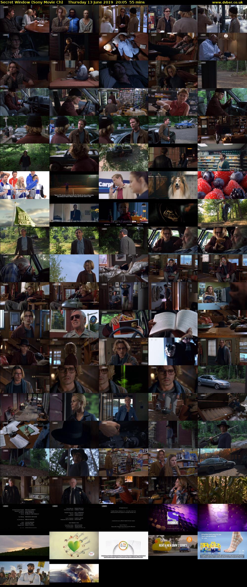 Secret Window (Sony Movie Ch) Thursday 13 June 2019 20:05 - 21:00