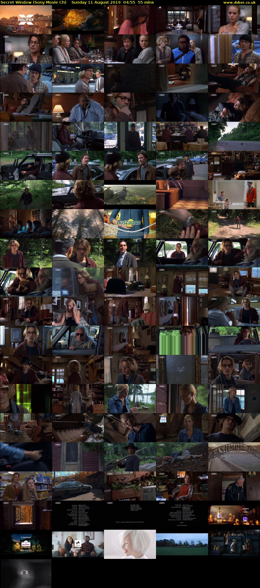 Secret Window (Sony Movie Ch) Sunday 11 August 2019 04:55 - 05:50