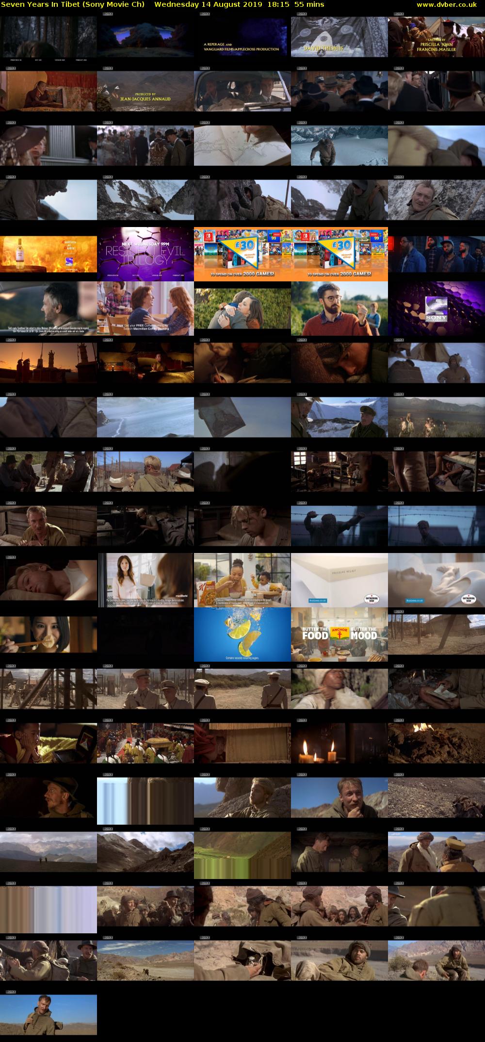 Seven Years In Tibet (Sony Movie Ch) Wednesday 14 August 2019 18:15 - 19:10