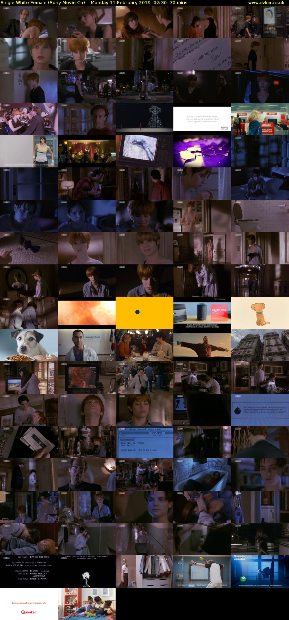 Single White Female (Sony Movie Ch) Monday 11 February 2019 02:30 - 03:40