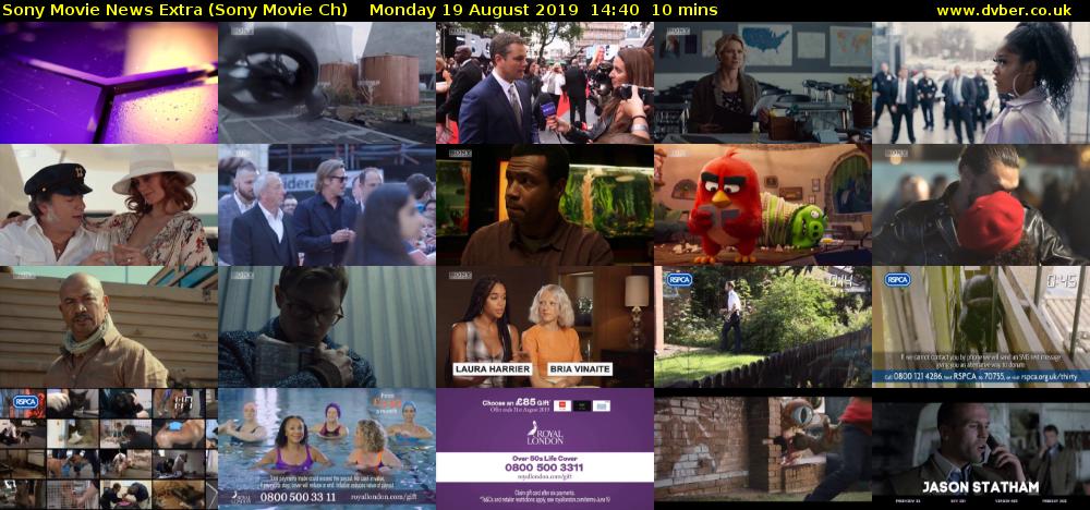 Sony Movie News Extra (Sony Movie Ch) Monday 19 August 2019 14:40 - 14:50