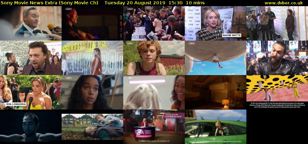 Sony Movie News Extra (Sony Movie Ch) Tuesday 20 August 2019 15:30 - 15:40